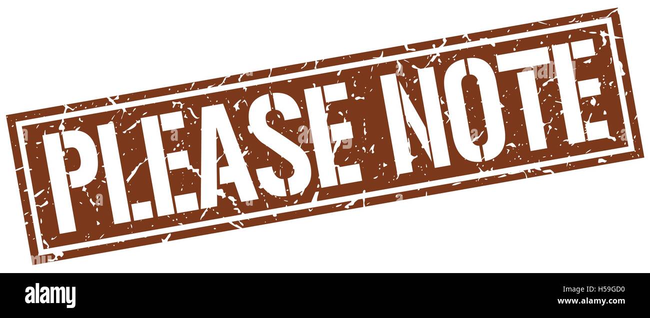 please note square grunge stamp Stock Vector Image & Art - Alamy