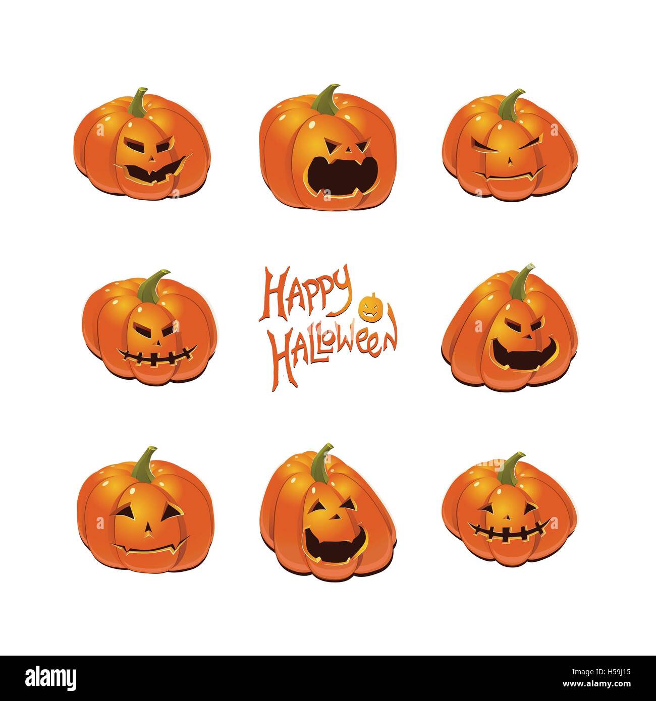 Halloween set with pumpkins Stock Vector Image & Art - Alamy