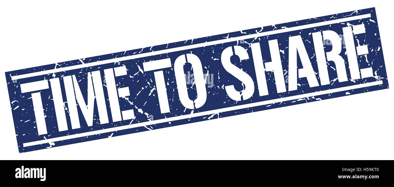 time to share square grunge stamp Stock Vector