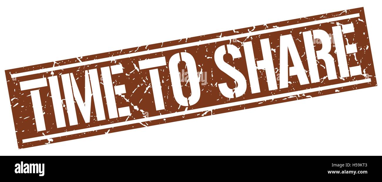 time to share square grunge stamp Stock Vector