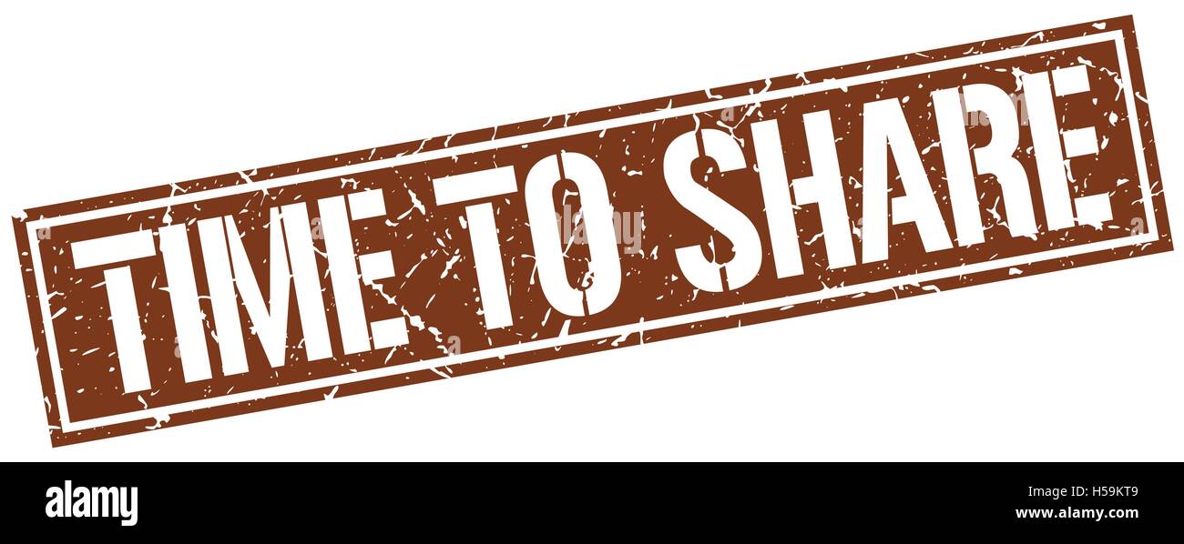 time to share square grunge stamp Stock Vector