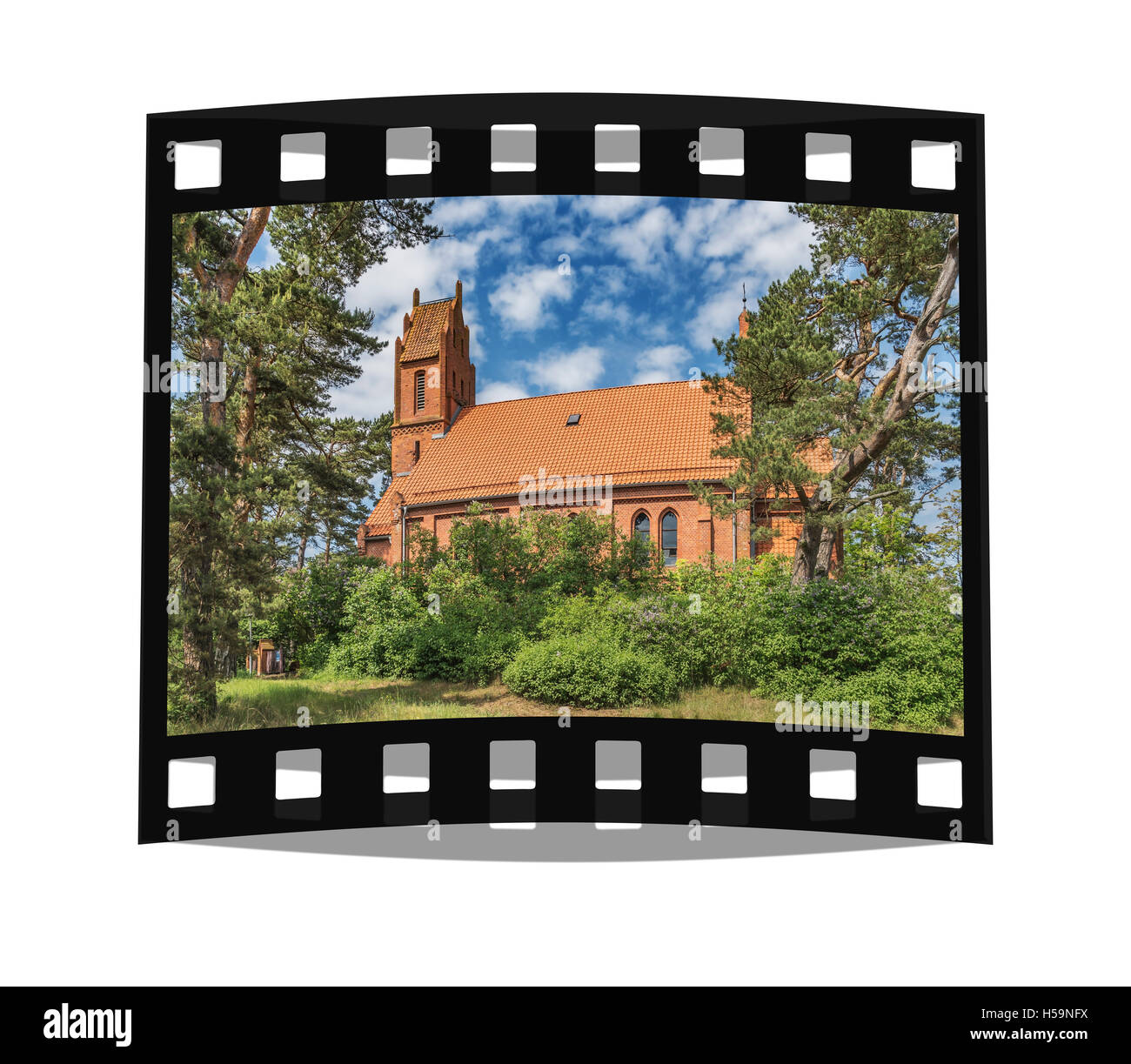 The Evangelical Church was built in Gothic style in 1888, Nidden, Nida, Neringa, Curonian spit, Lithuania, Baltic States, Europe Stock Photo