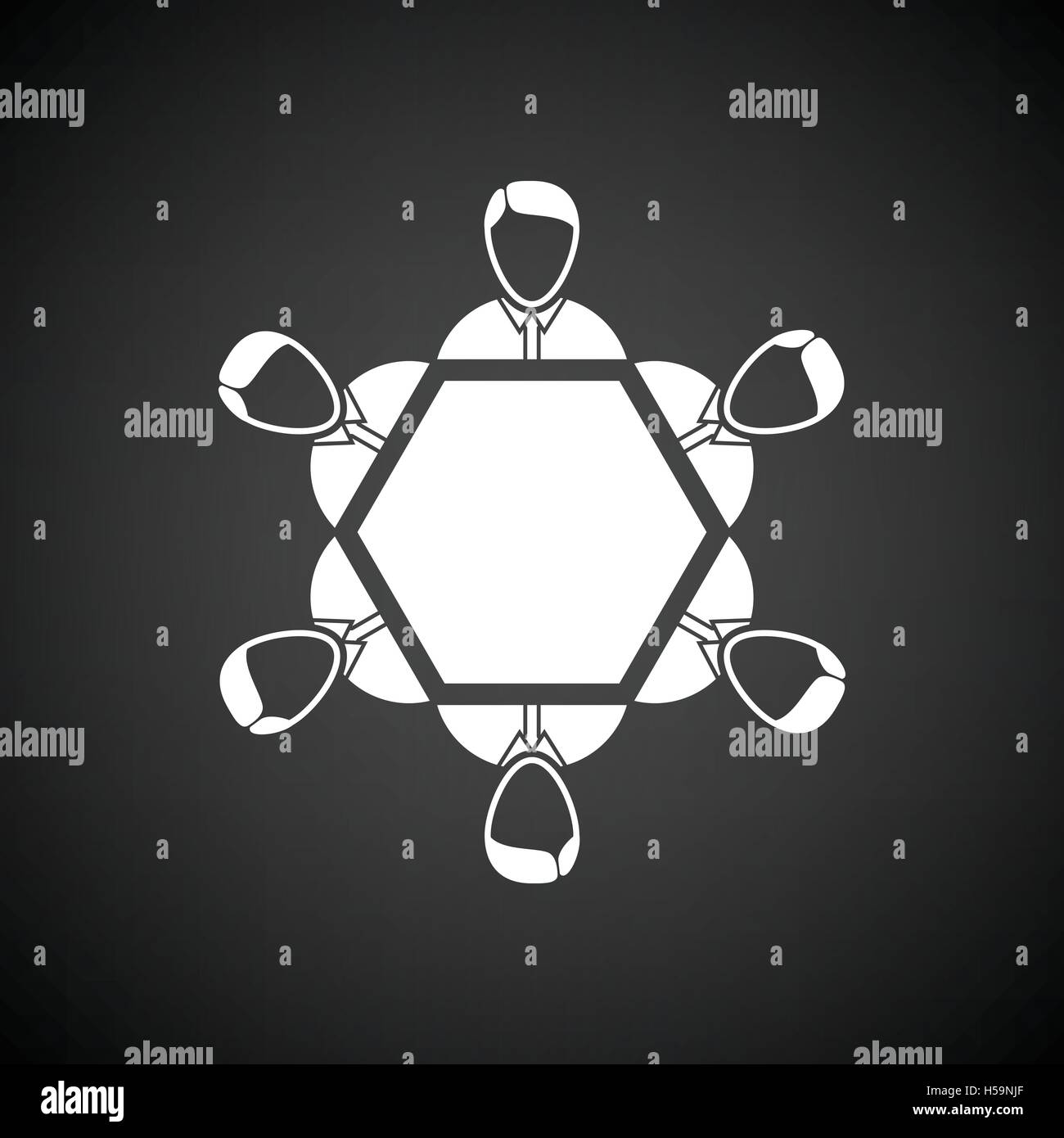 Conversation table icon. Black background with white. Vector ...
