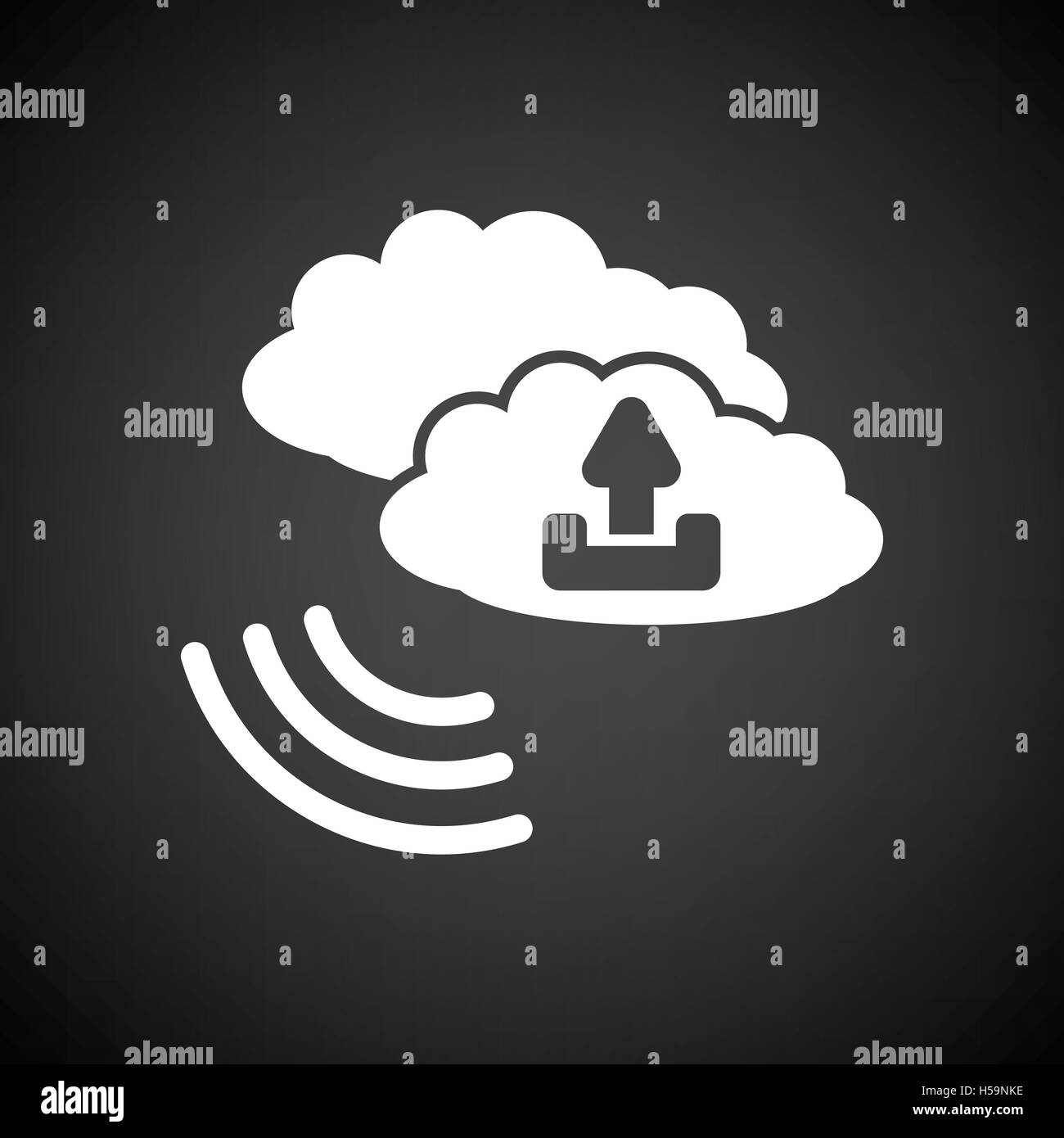 Cloud connection icon. Black background with white. Vector illustration ...