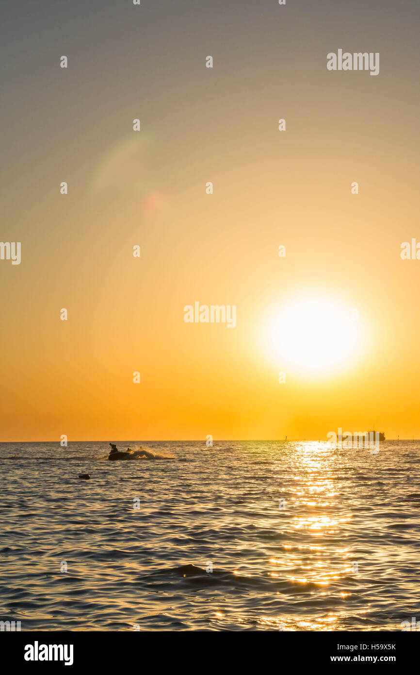 Beautiful sunset on the black sea Stock Photo