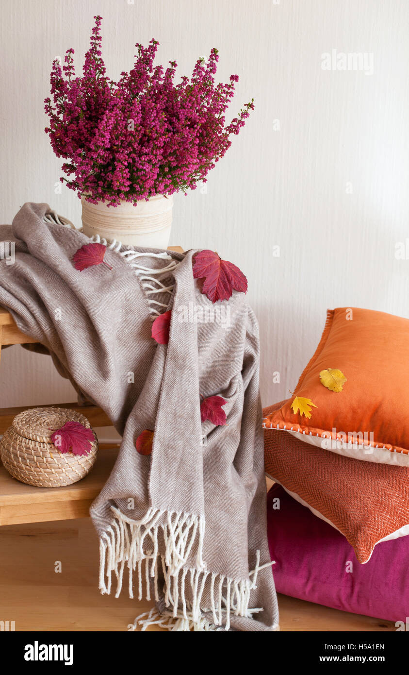 red throws and cushions