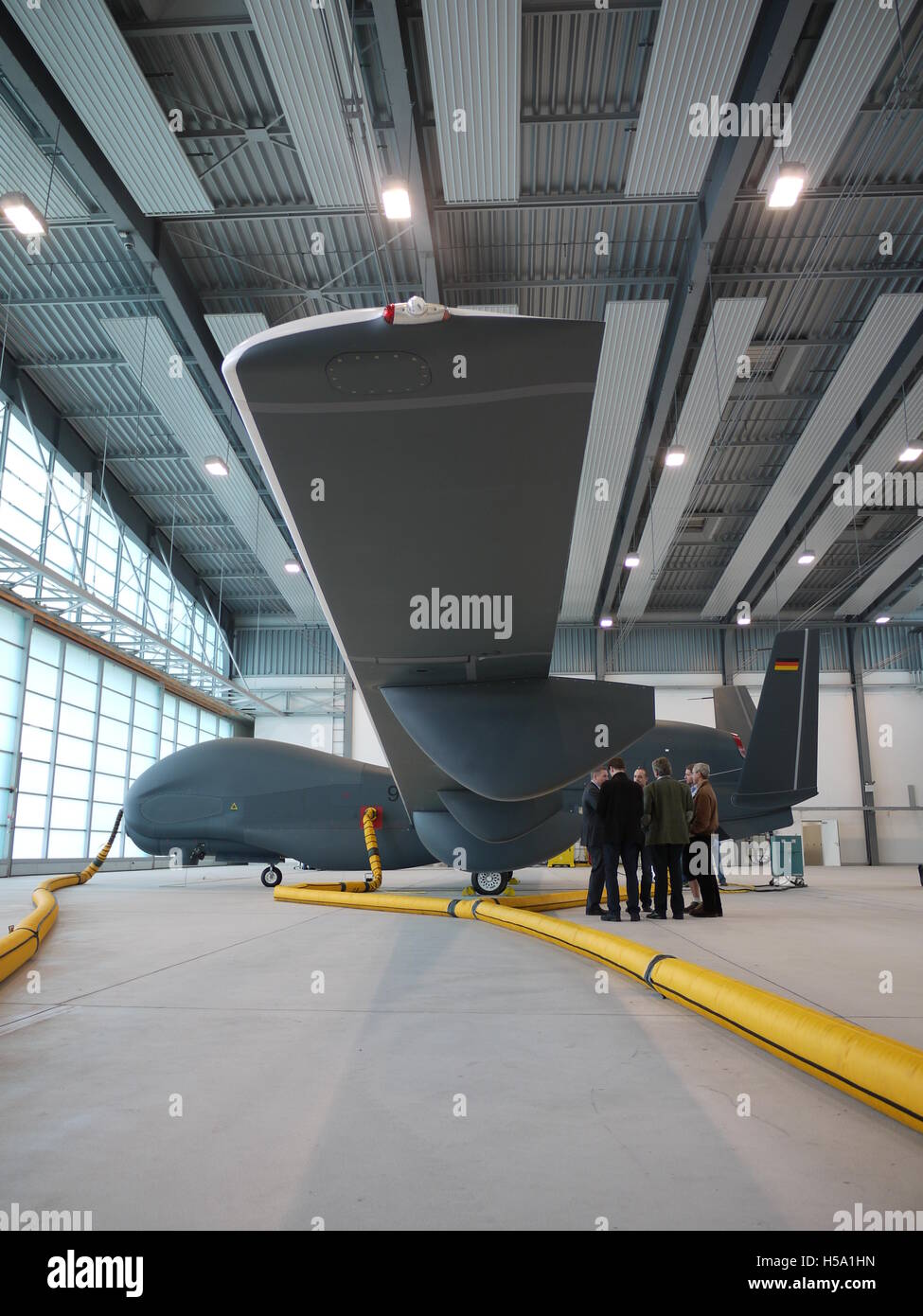 The Airbus Talarion, Medium-altitude long-endurance (MALE) unmanned air vehicle (UAV) waiting for essay in Germany Stock Photo