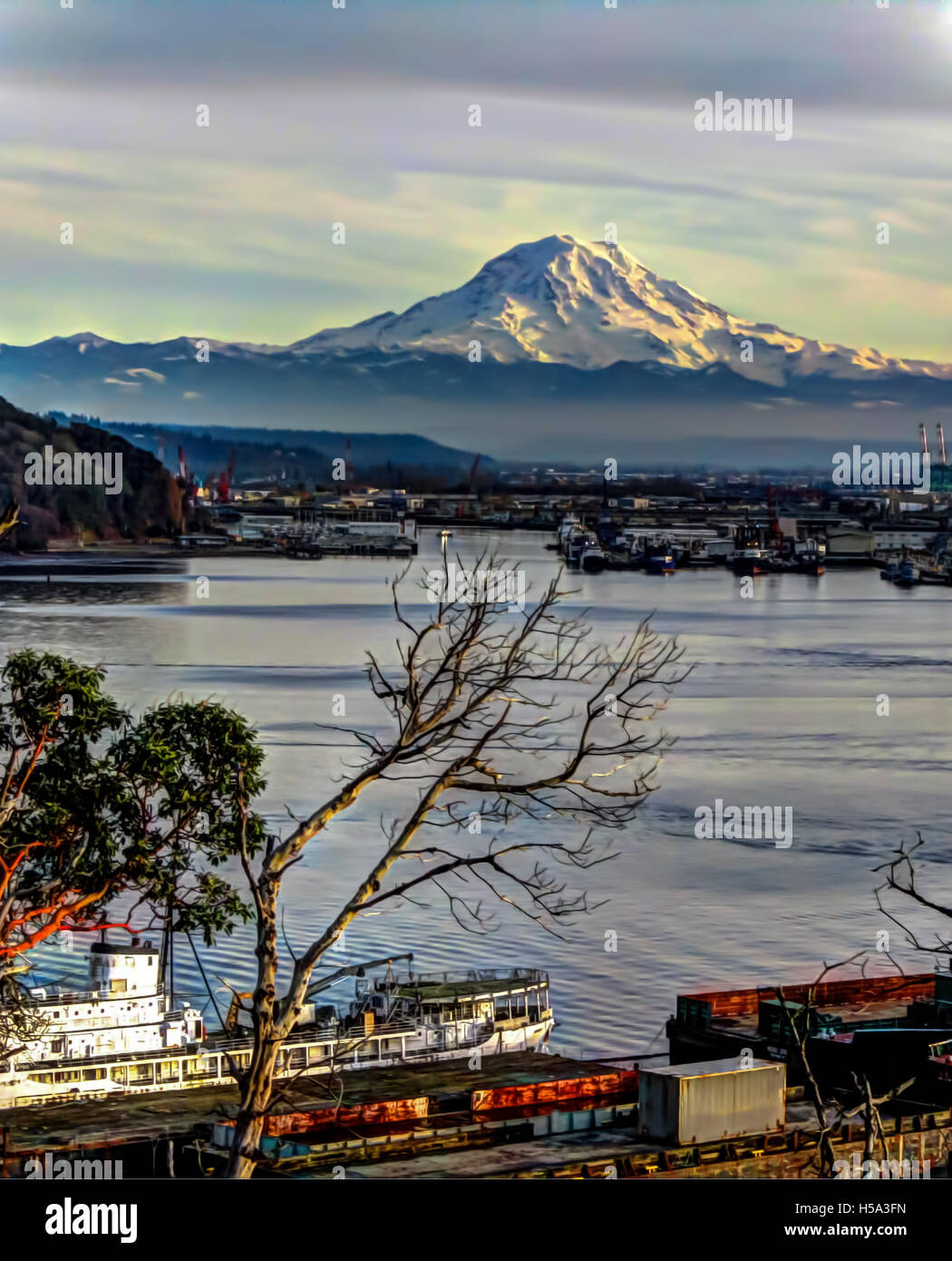 mount-rainier-towers-over-the-port-of-tacoma-hdr-image-stock-photo-alamy