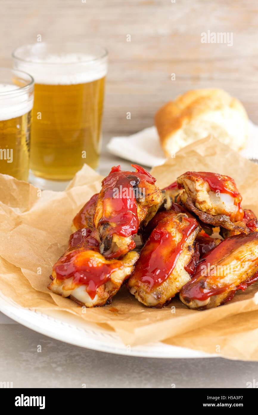 Homemade Spicy Chicken Wings Stock Photo