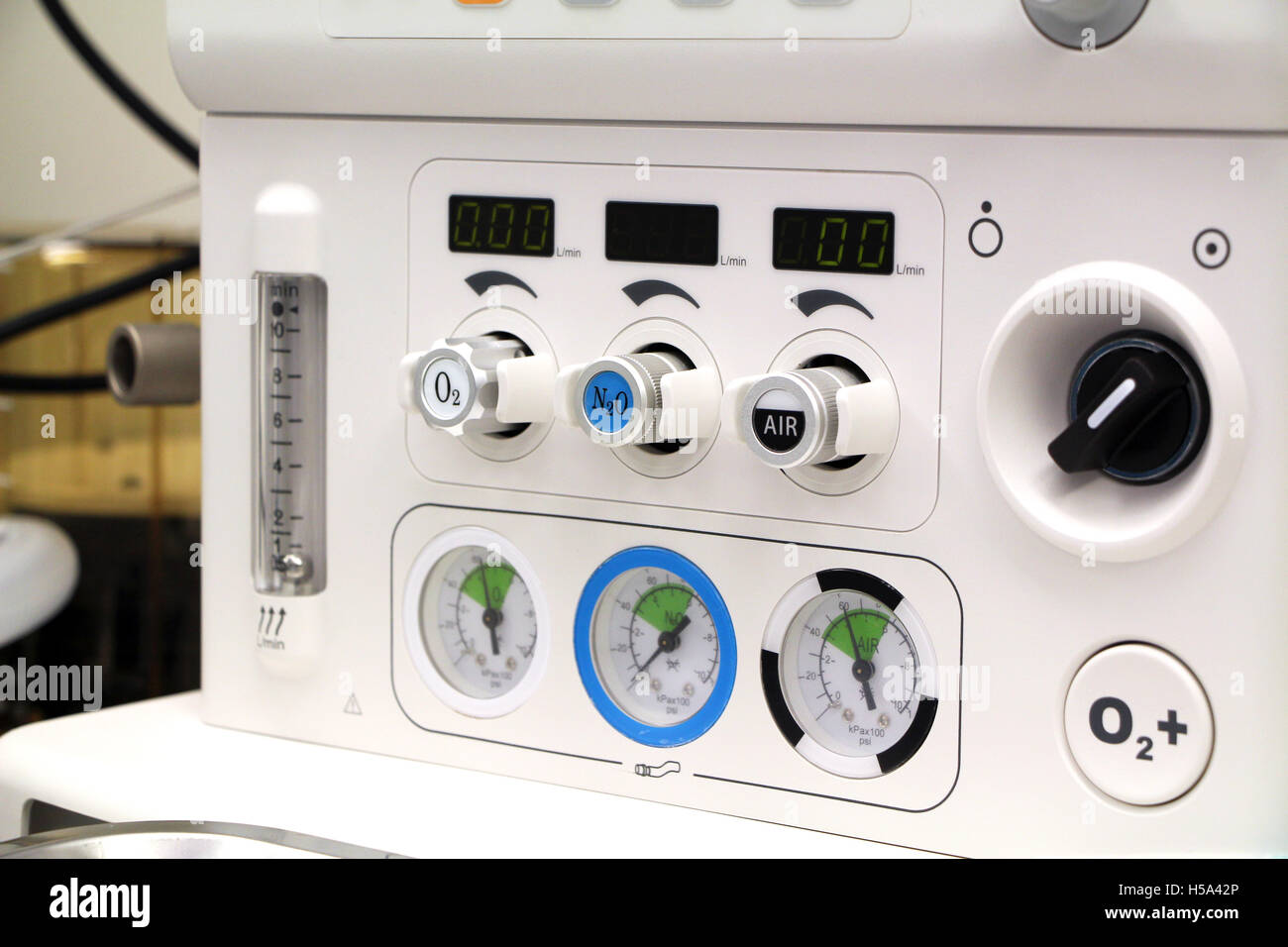 flowmeter of anesthesia machine Stock Photo Alamy