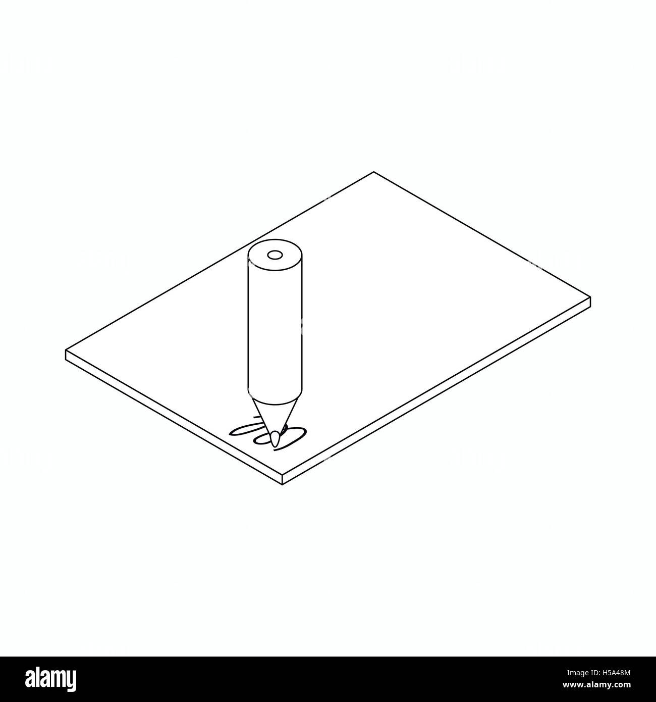 Pencil and paper icon, isometric 3d style Stock Vector Image & Art - Alamy