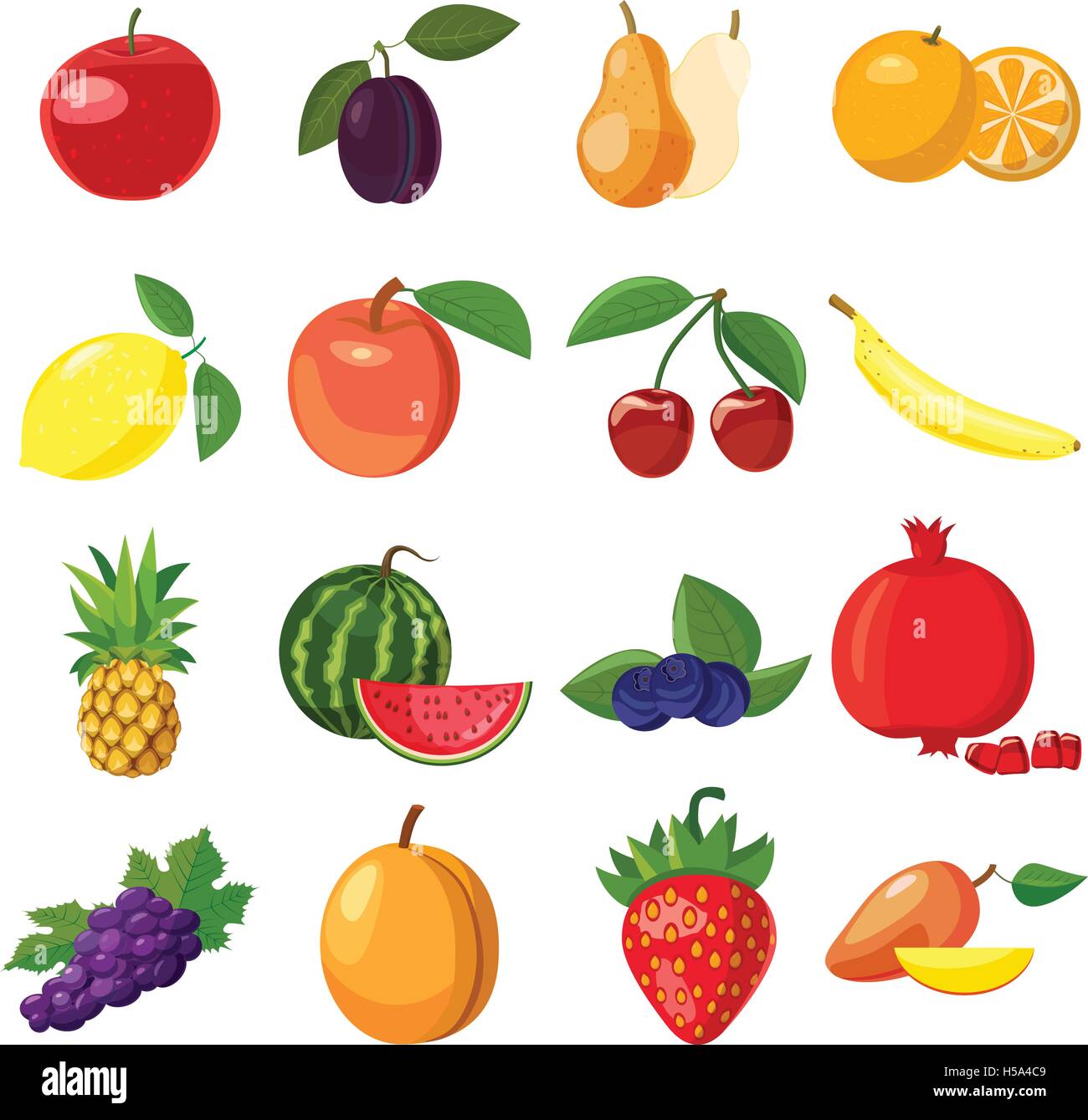Fruit icons set, cartoon style Stock Vector Image & Art - Alamy