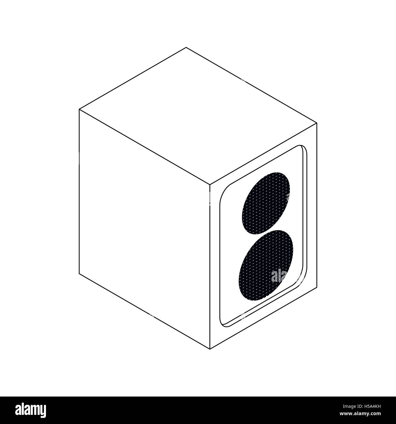 Music speaker icon, isometric 3d style Stock Vector Image & Art - Alamy