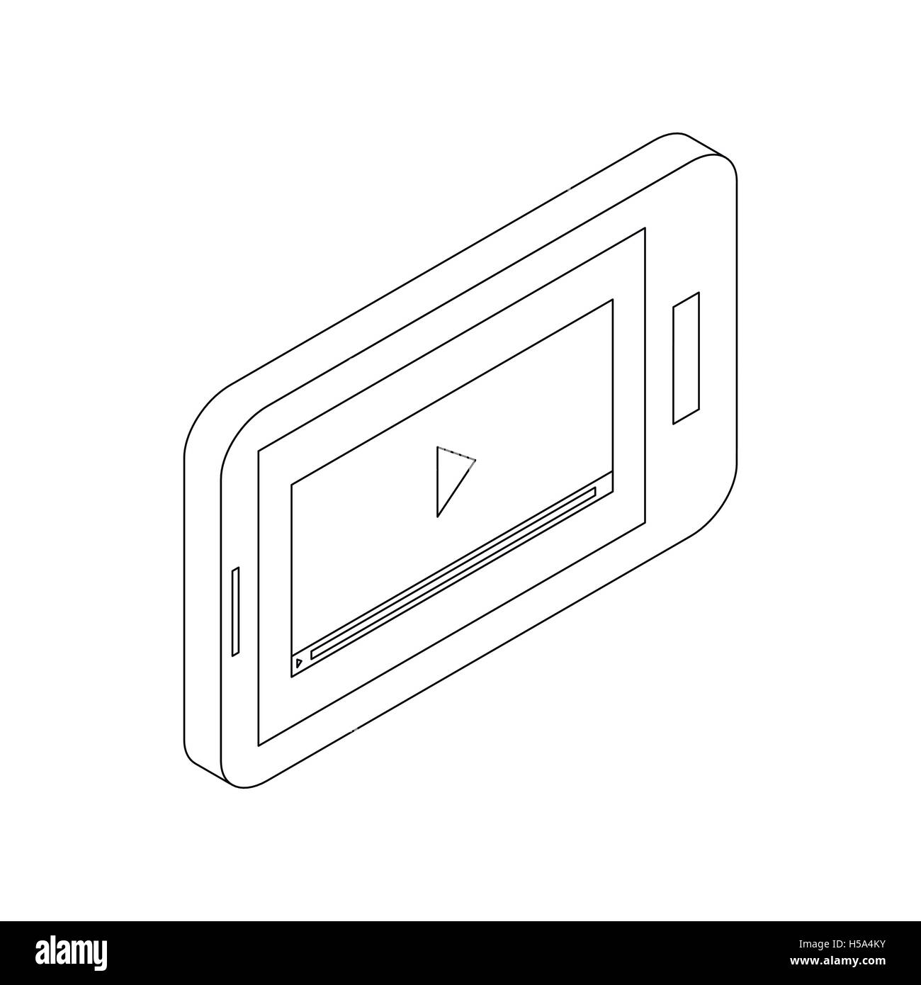 Media player on a phone icon, isometric 3d style Stock Vector Image ...