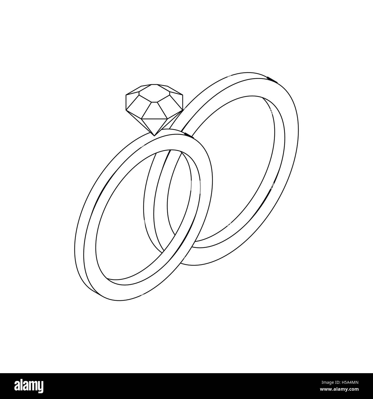 Wedding rings icon, isometric 3d style Stock Vector Image & Art - Alamy