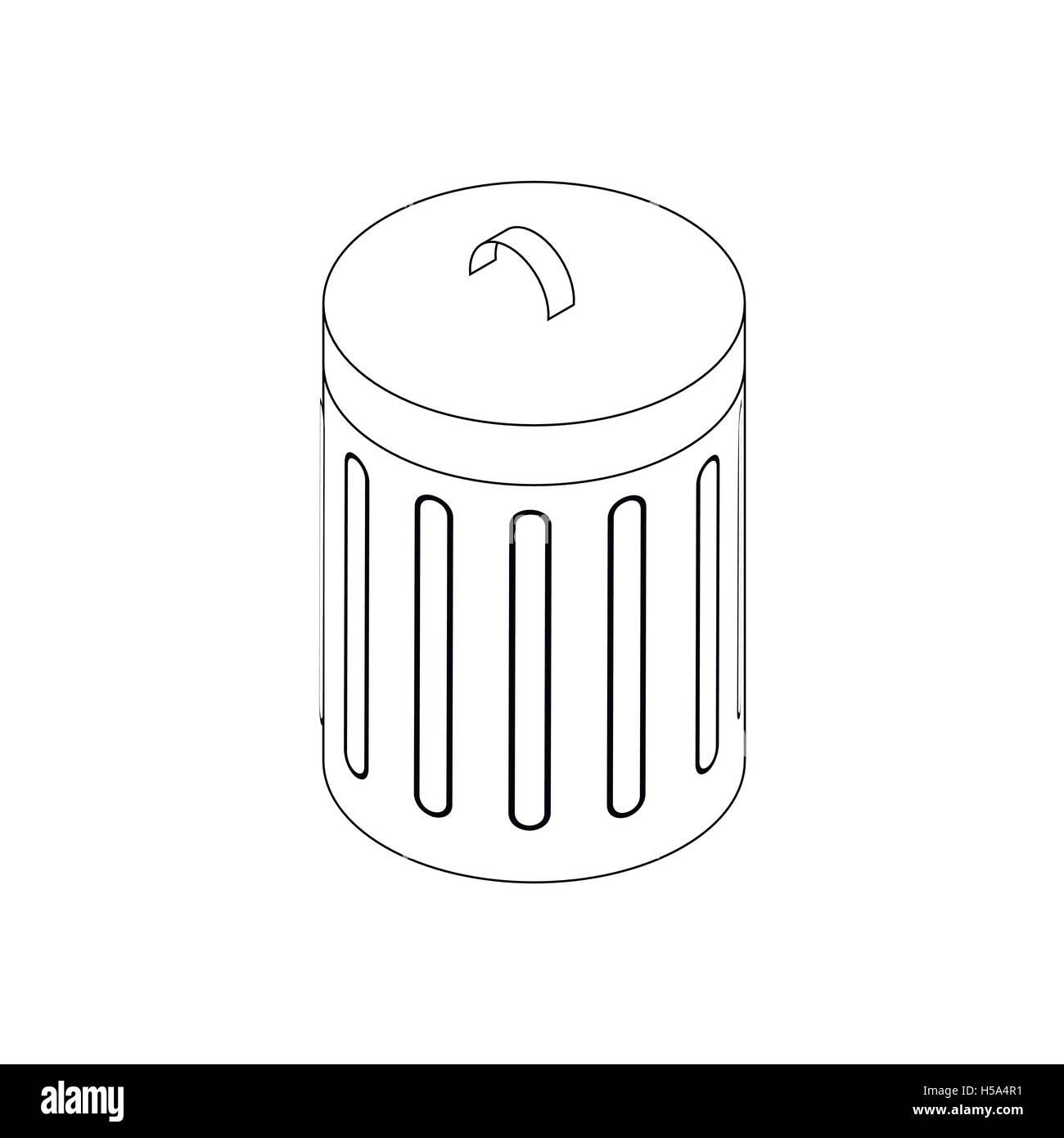 Trash bin icon, isometric 3d style Stock Vector Image & Art - Alamy