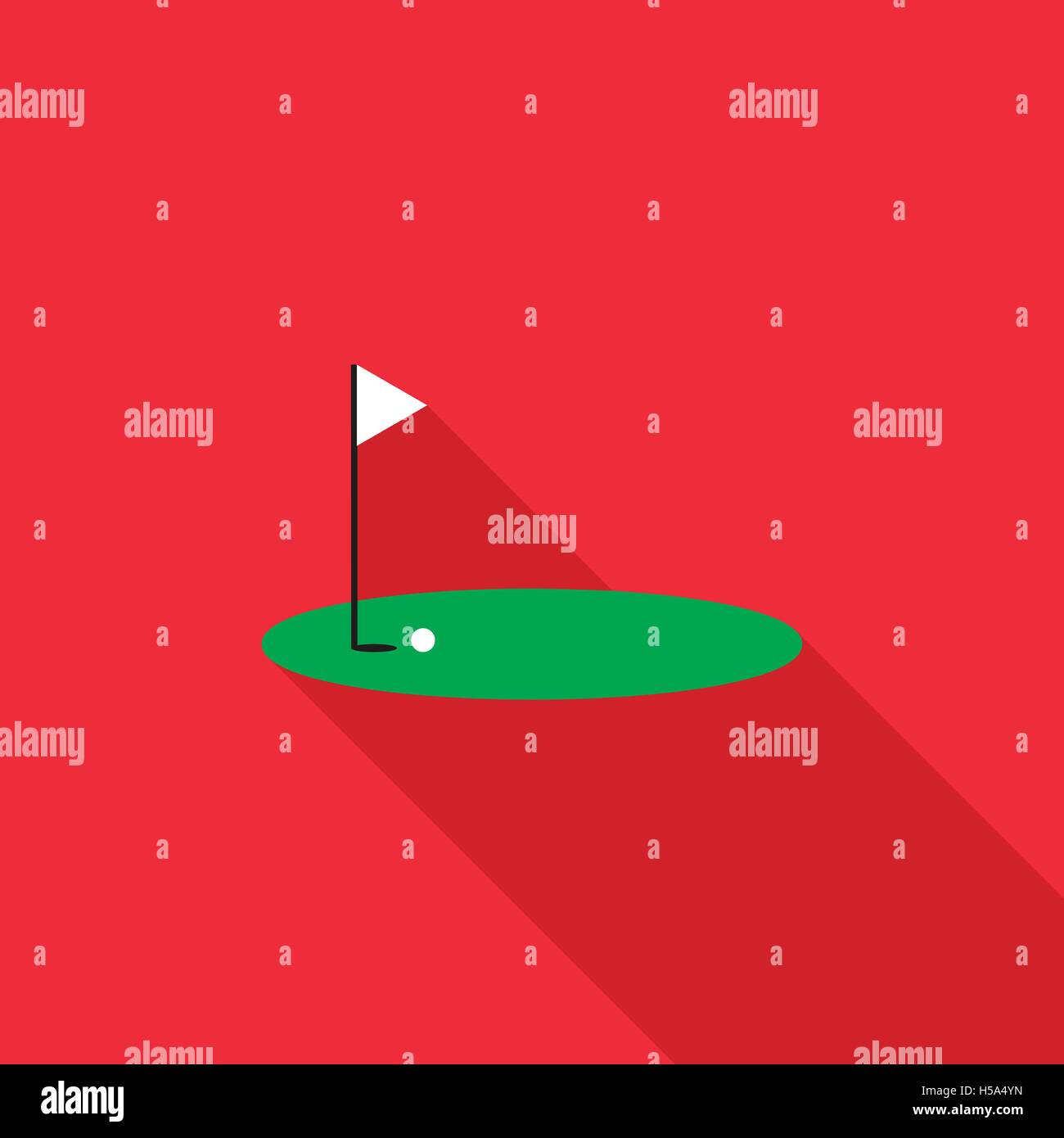 Red golf flag on a course icon, flat style Stock Vector Image &amp; Art - Alamy