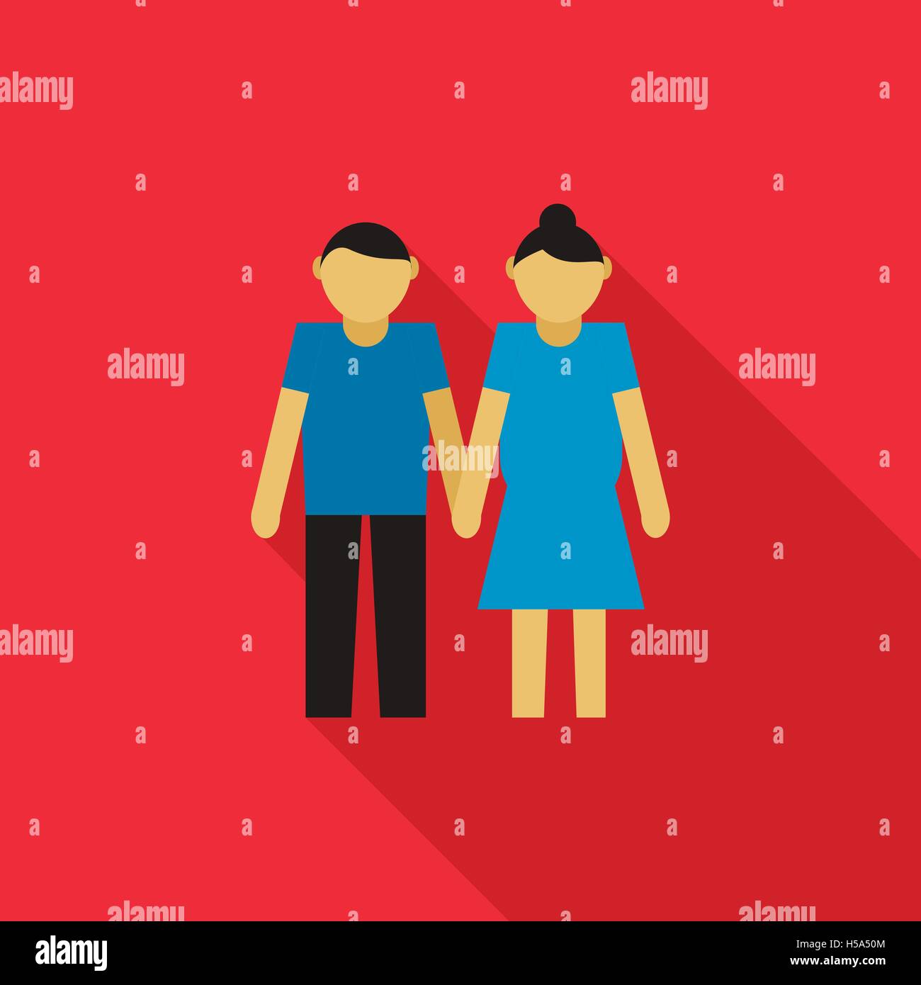 Young couple icon, flat style Stock Vector Image & Art - Alamy