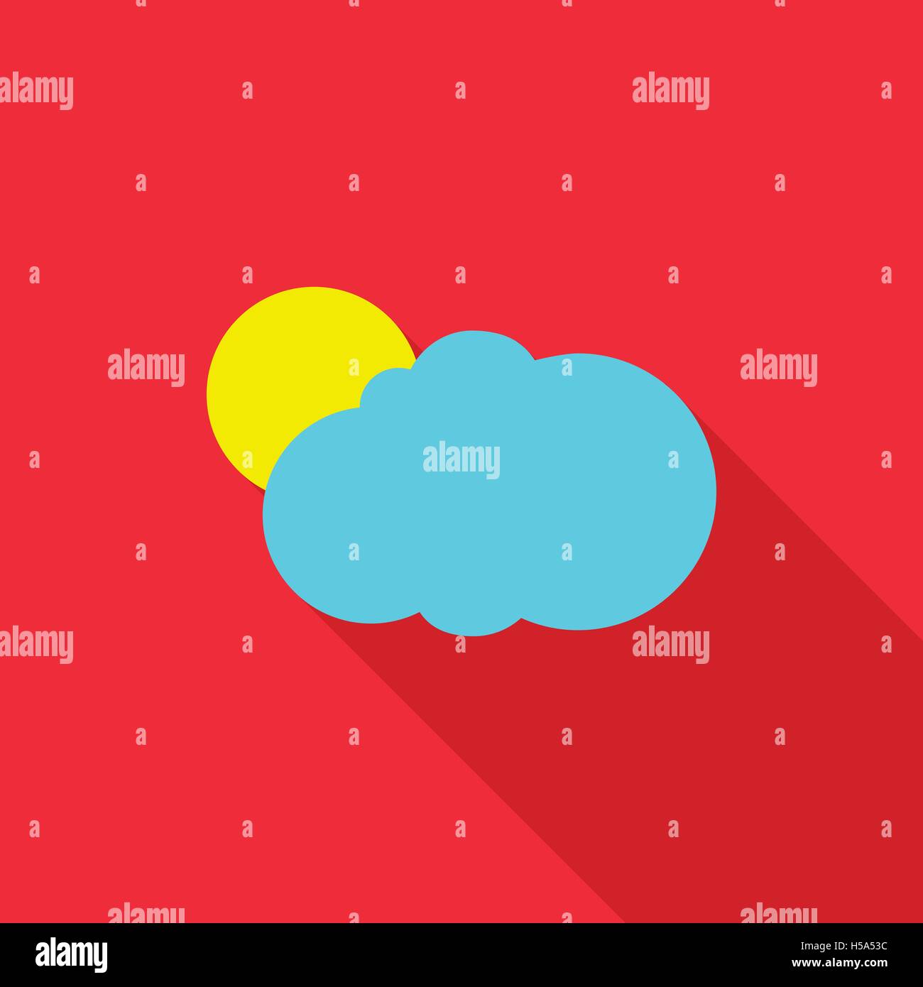 Sun and cloud icon, flat style Stock Vector Image & Art - Alamy