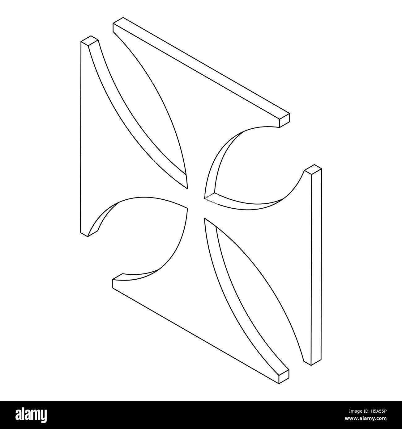 Cross icon, isometric 3d Stock Vector Image & Art - Alamy