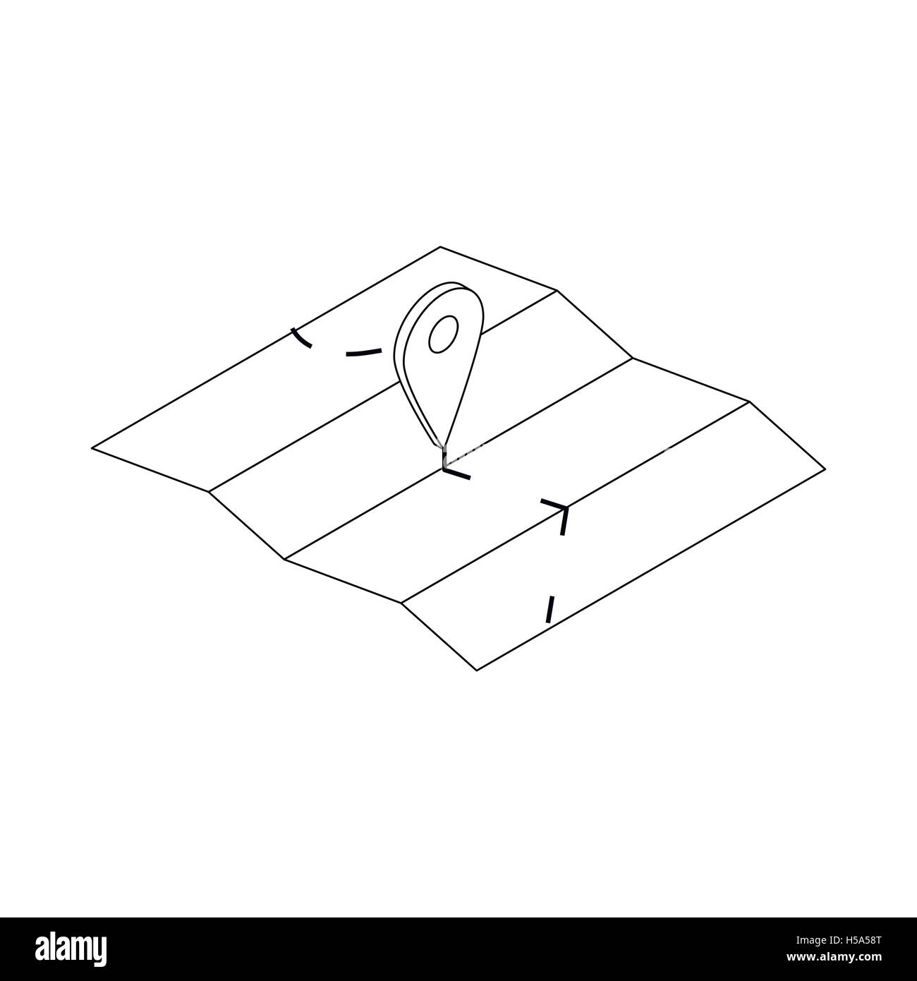 Map with pin pointer icon, isometric 3d style Stock Vector Image & Art ...