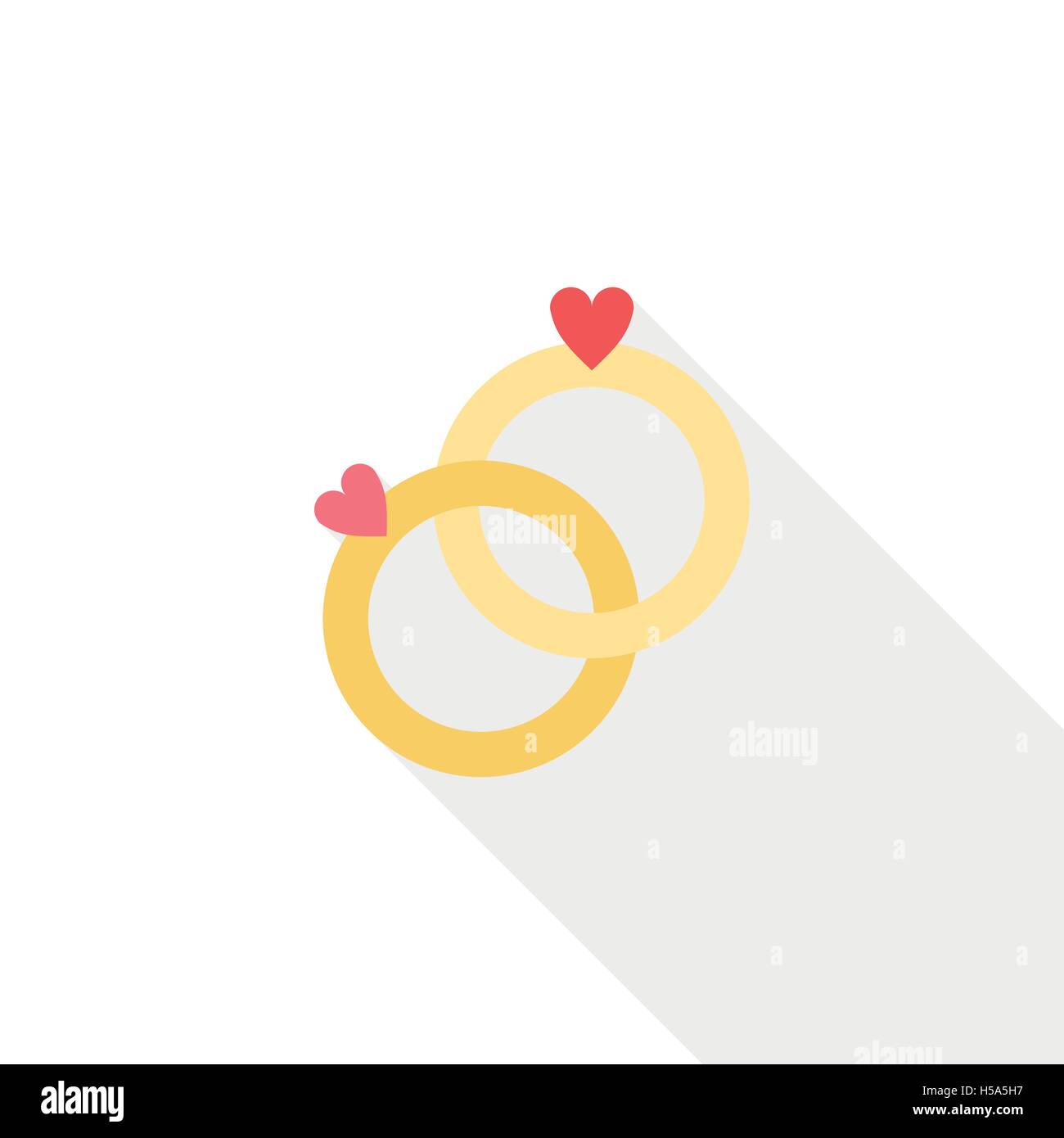 Rings with heart icon, flat style Stock Vector Image & Art - Alamy