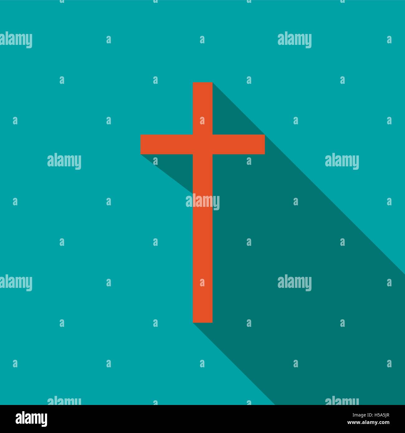 Christian cross icon in flat style Stock Vector Image & Art - Alamy