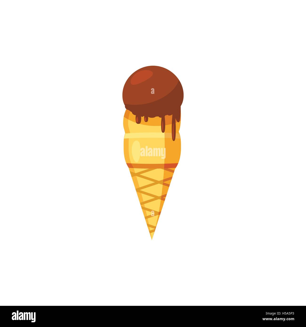 Chocolate ice cream in a waffle cone icon Stock Vector Image & Art - Alamy