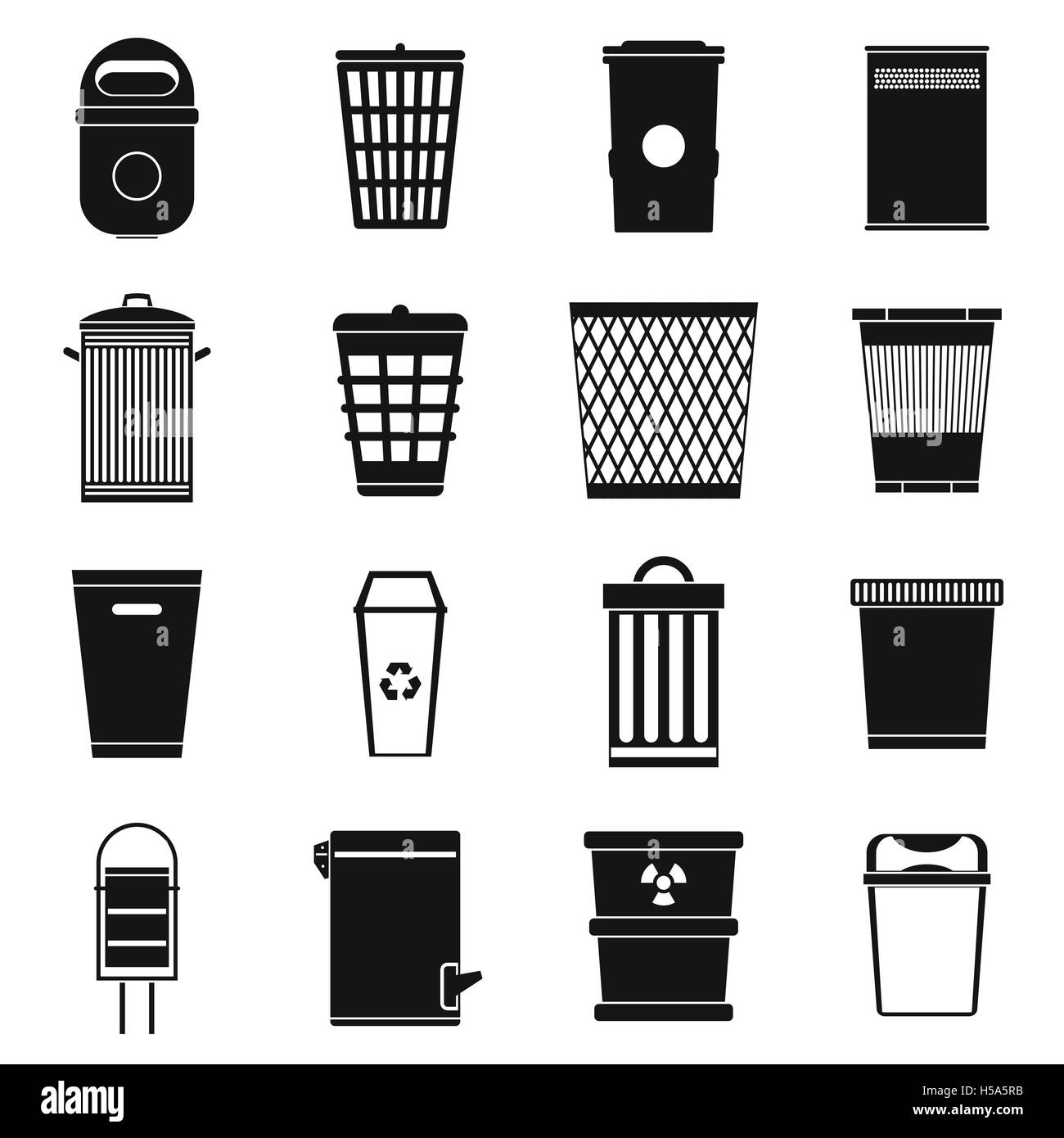 Trash can icons set, simple style Stock Vector Image & Art - Alamy