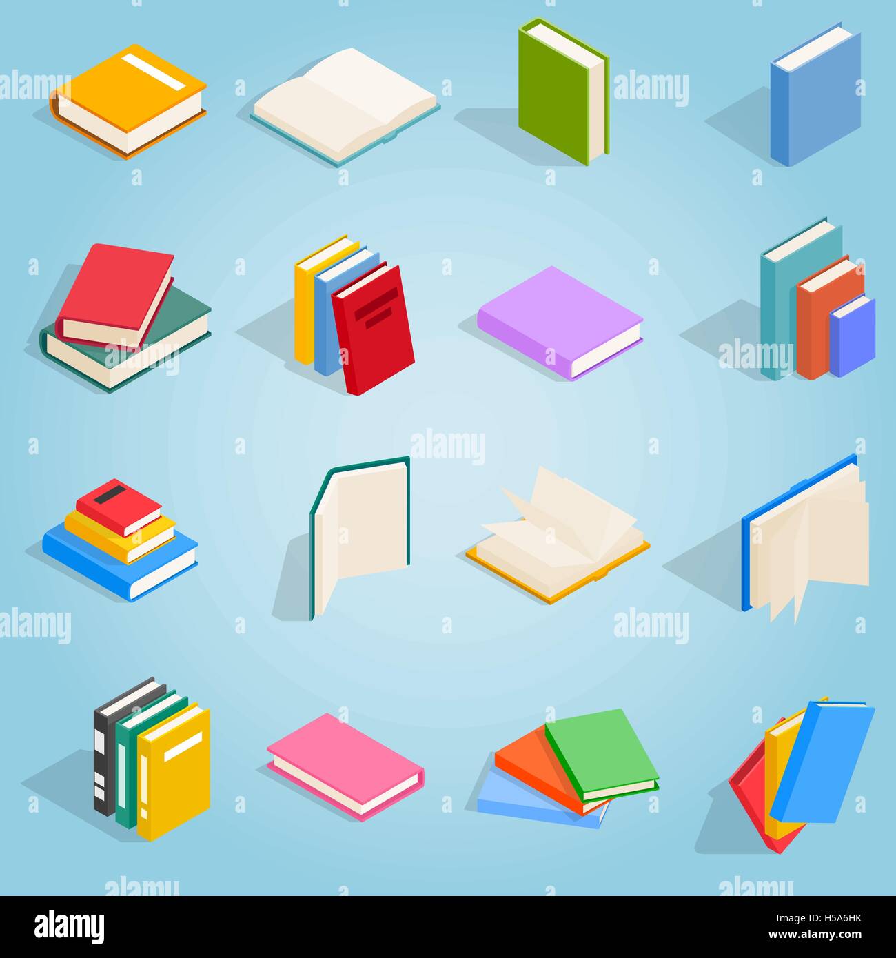 Book icons set, isometric 3d style Stock Vector Image & Art - Alamy