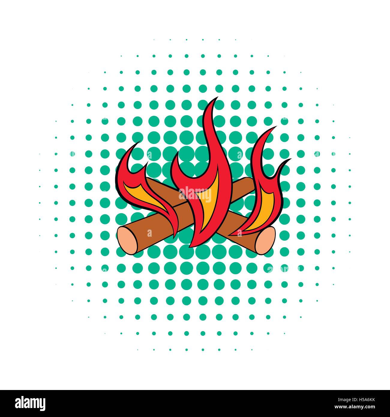 Camp fire icon, comics style Stock Vector Image & Art - Alamy