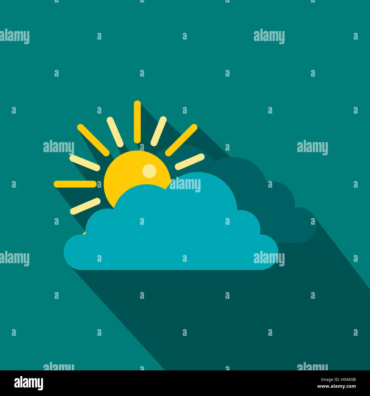 Sun and cloud icon in flat style Stock Vector Image & Art - Alamy