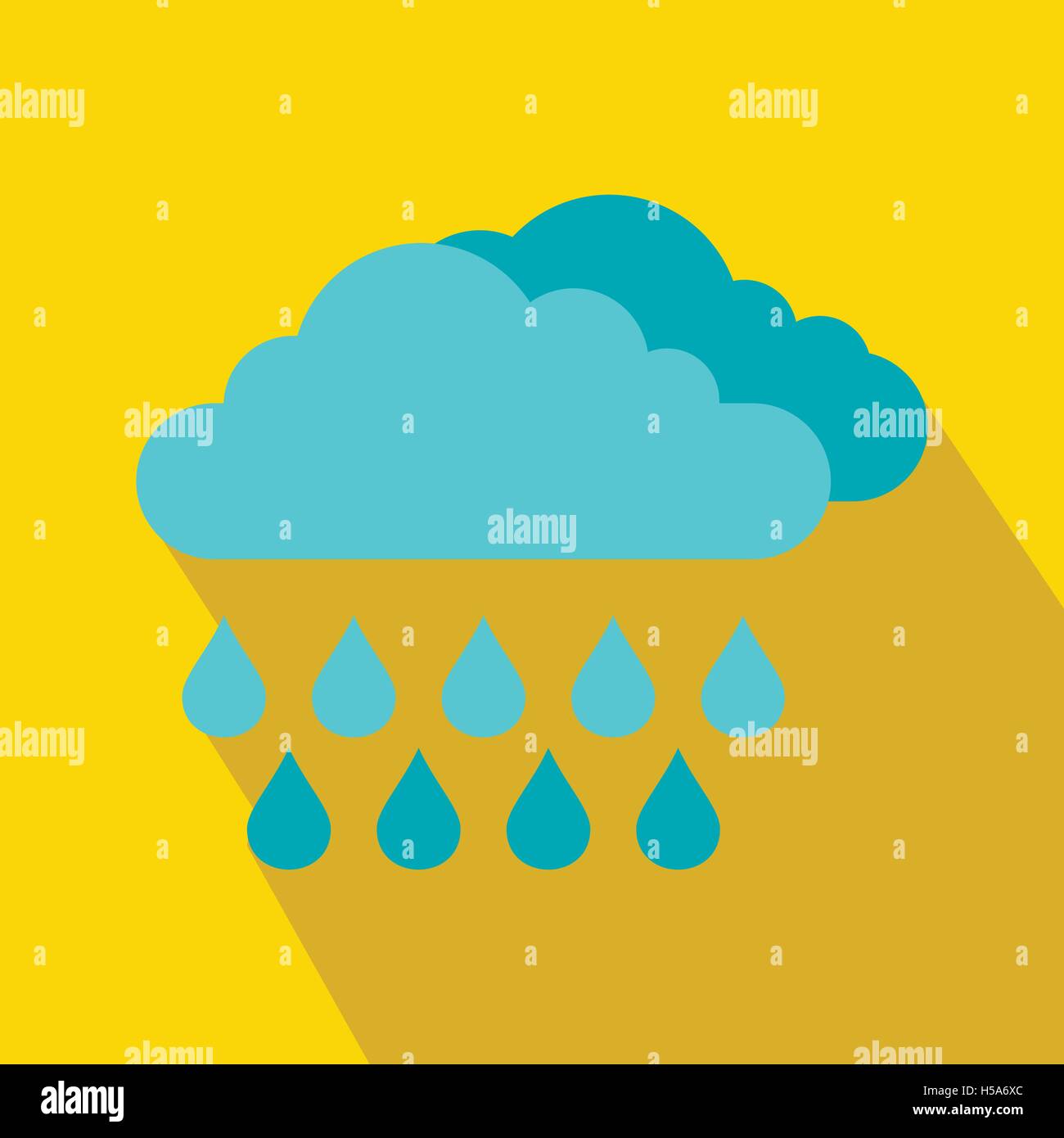 Cloud and rain icon, flat style Stock Vector Image & Art - Alamy