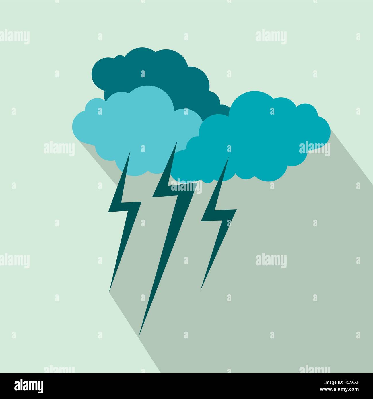 Cloud with lightnings icon, flat style Stock Vector Image & Art - Alamy