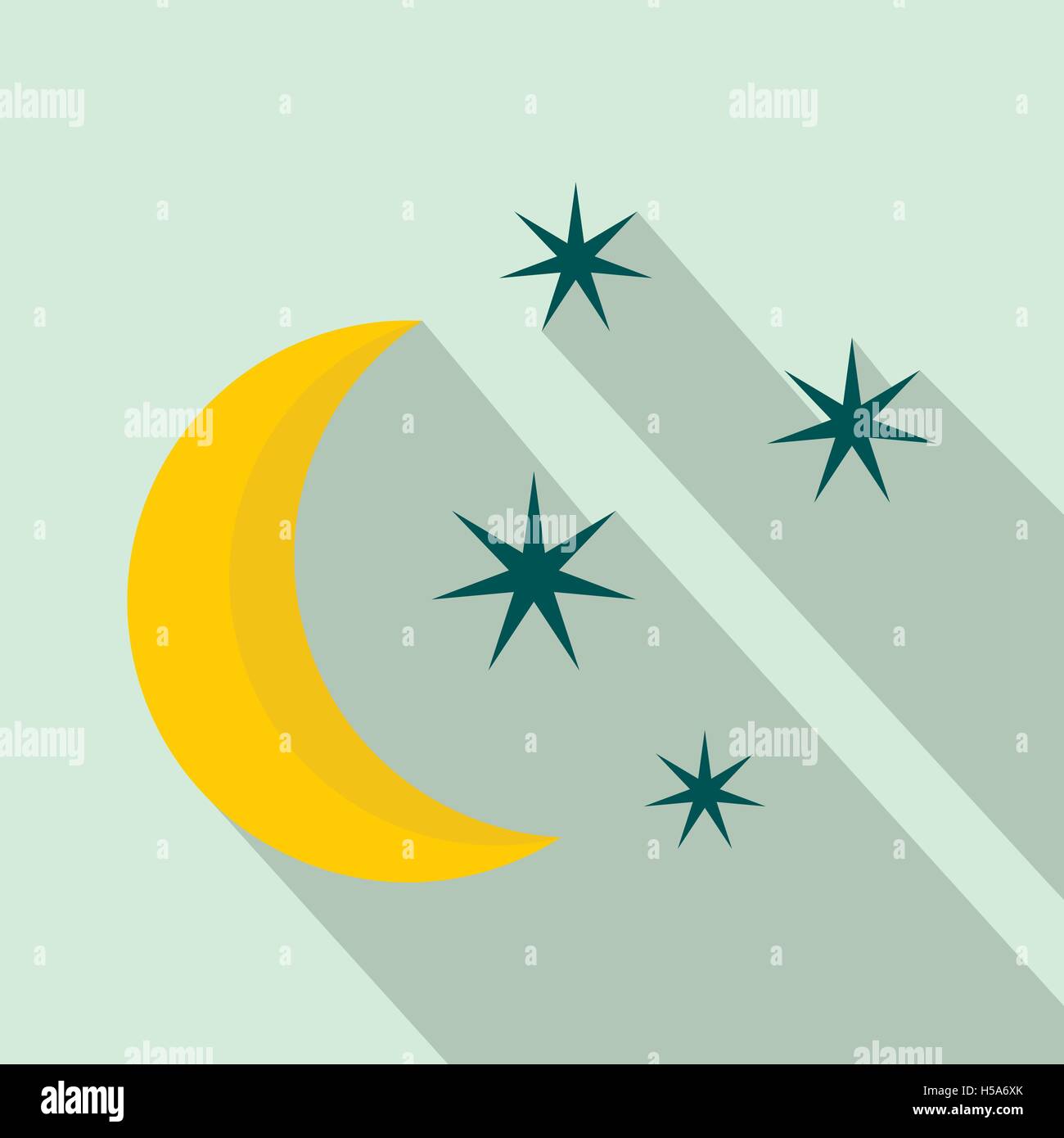Moon and stars icon, flat style Stock Vector Image & Art - Alamy