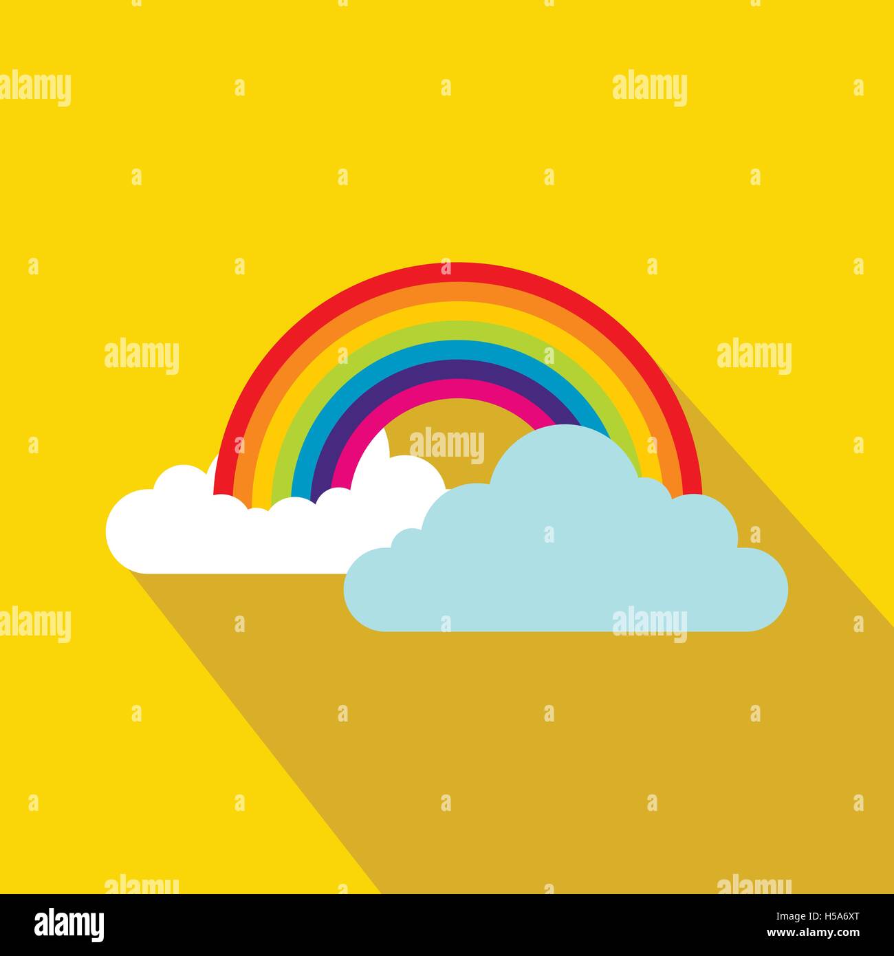 Rainbow and clouds icon, flat style Stock Vector Image & Art Alamy