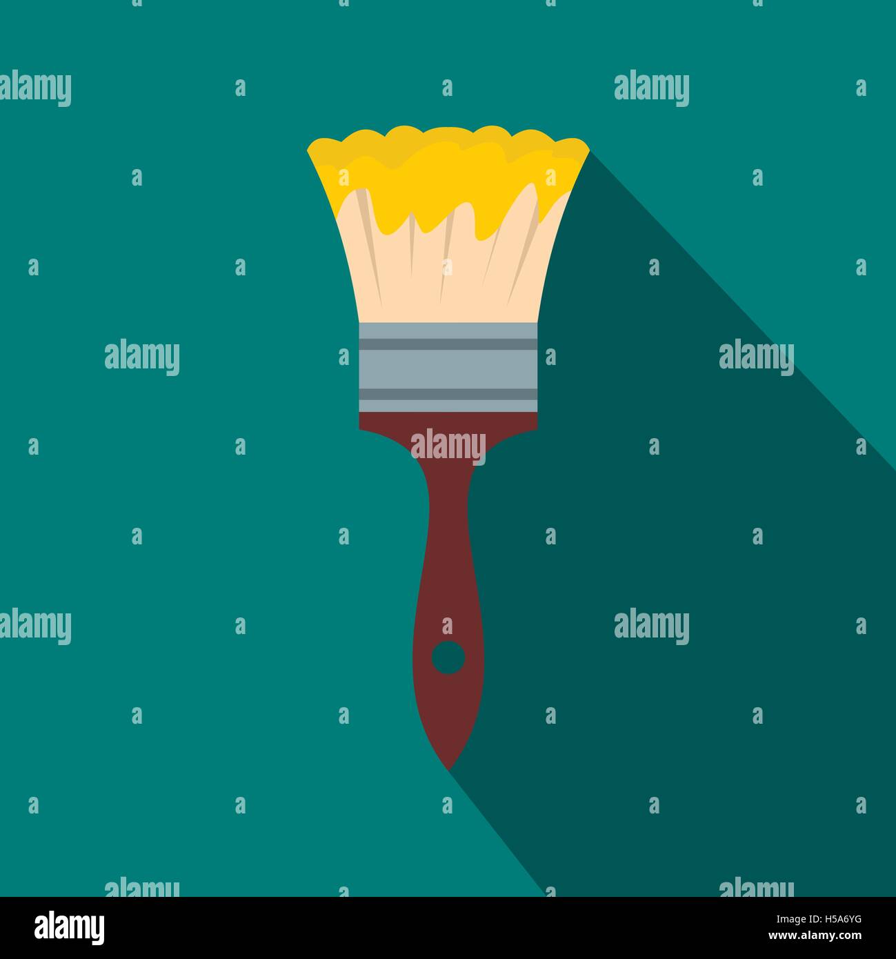 Paint brush icon, flat style Stock Vector Image & Art - Alamy