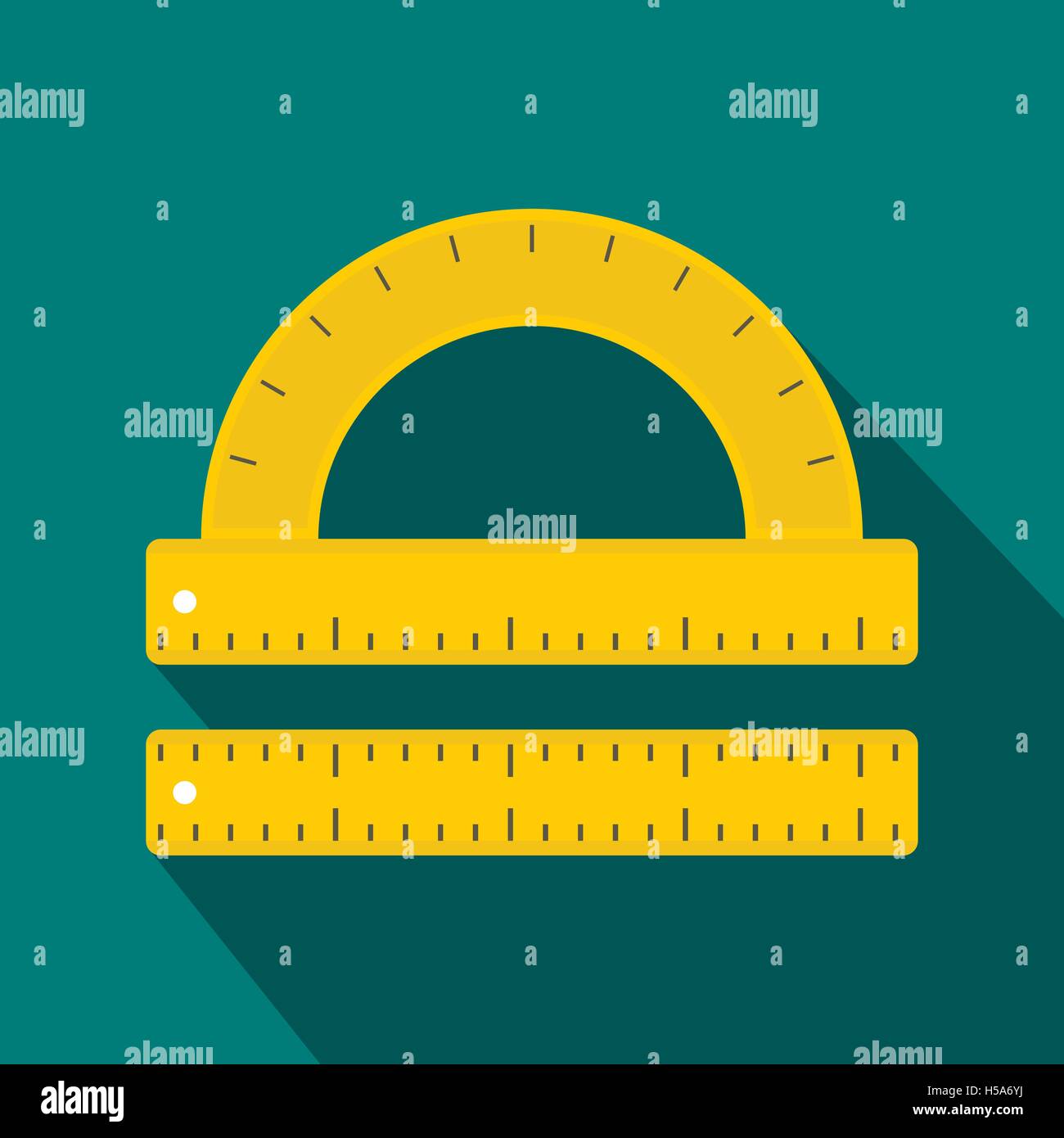 Ruler and protractor icon, flat style Stock Vector Image & Art - Alamy