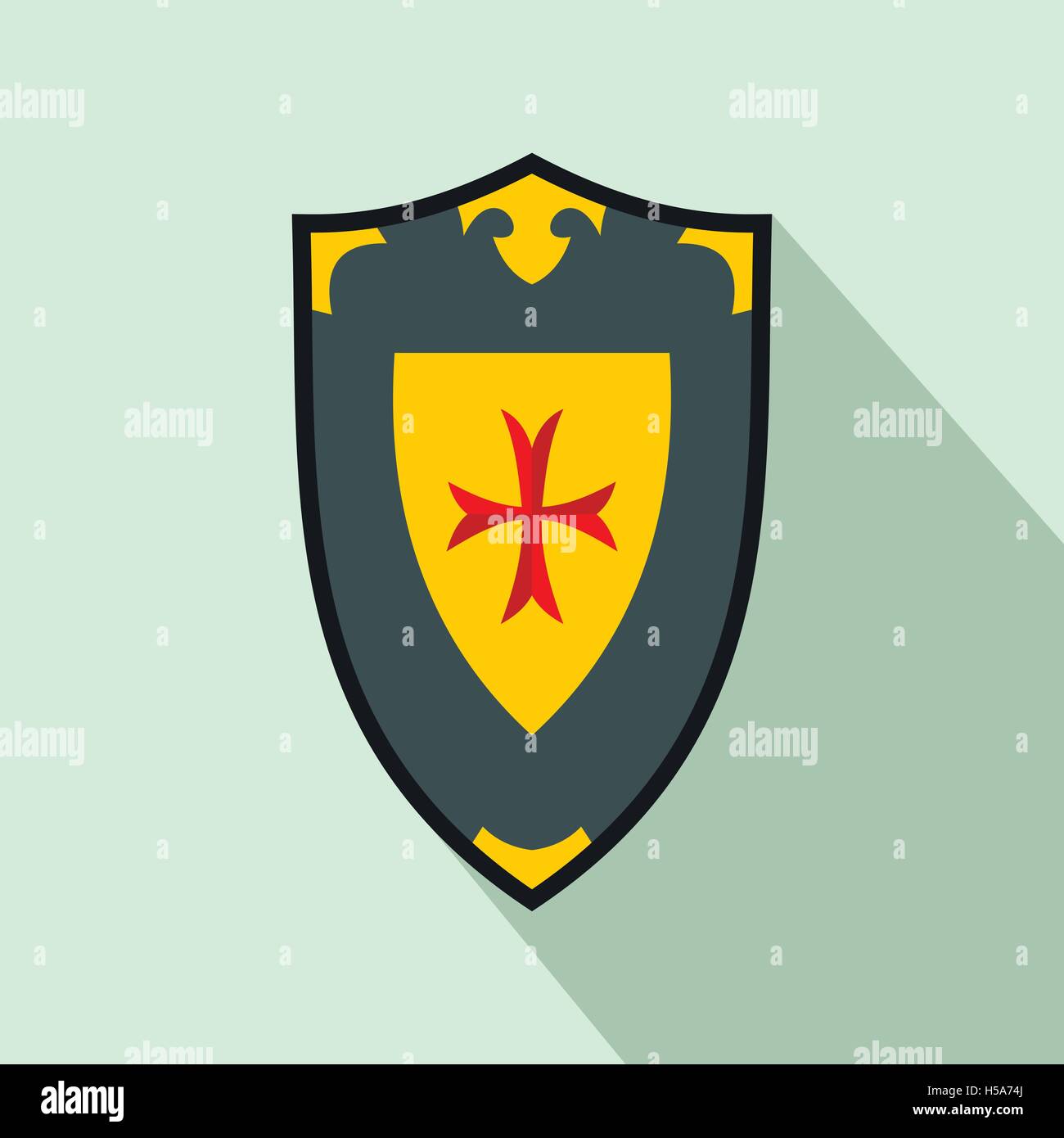 Shield icon, flat style Stock Vector Image & Art - Alamy
