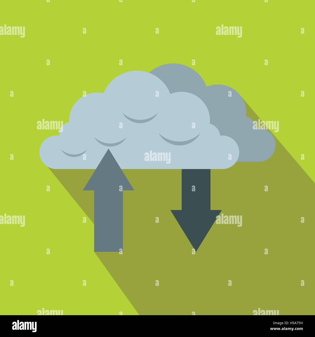 Clouds with arrows icon in flat style Stock Vector Image & Art - Alamy