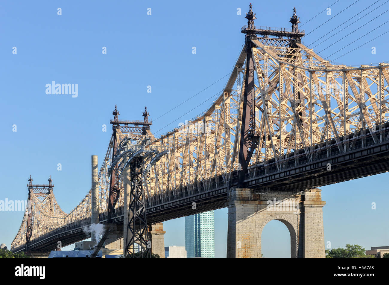 Queensboro (Ed Koch/59th Street) Bridge as seen from Manhattan unto Queens. Stock Photo