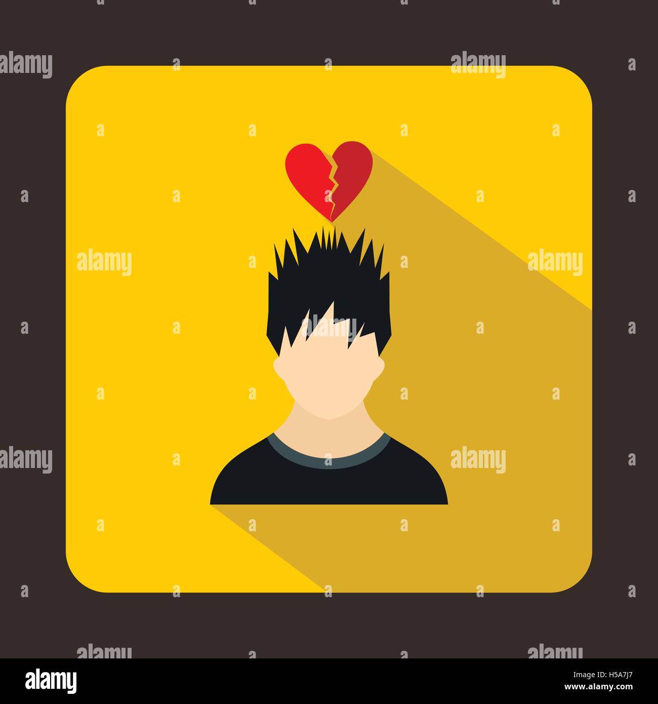 Man with broken red heart over head icon Stock Vector Image & Art - Alamy