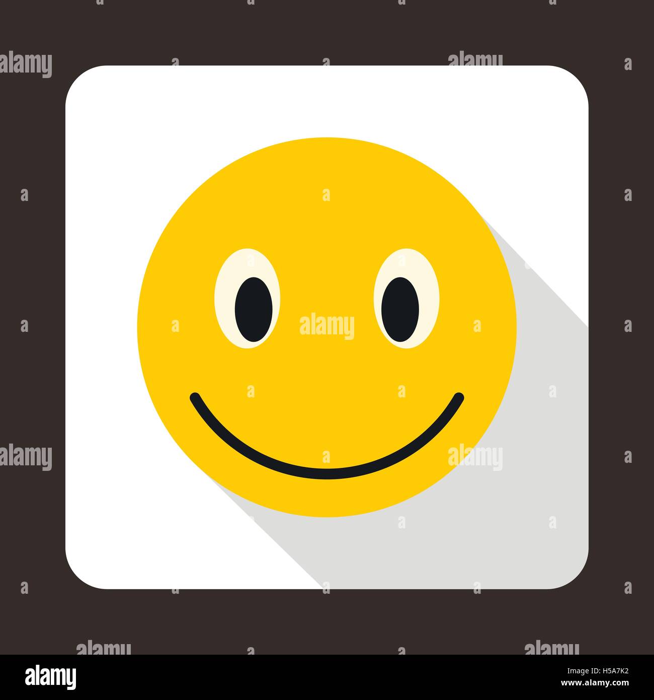 Smiling emoticon icon, flat style Stock Vector Image & Art - Alamy