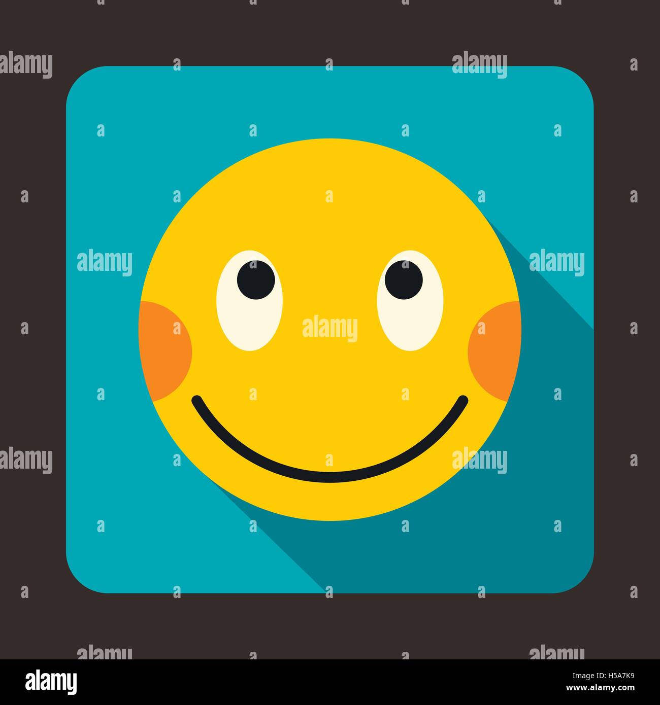 Embarrassed emoticon with flushed red cheeks icon Stock Vector Image
