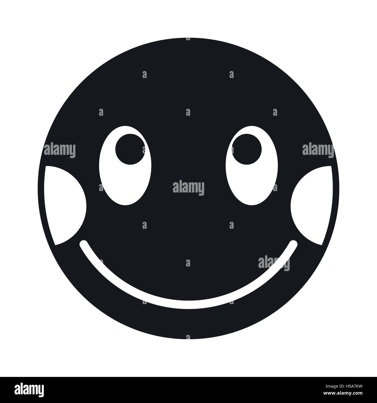 Embarrassed emoticon with flushed red cheeks icon Stock Vector Image ...