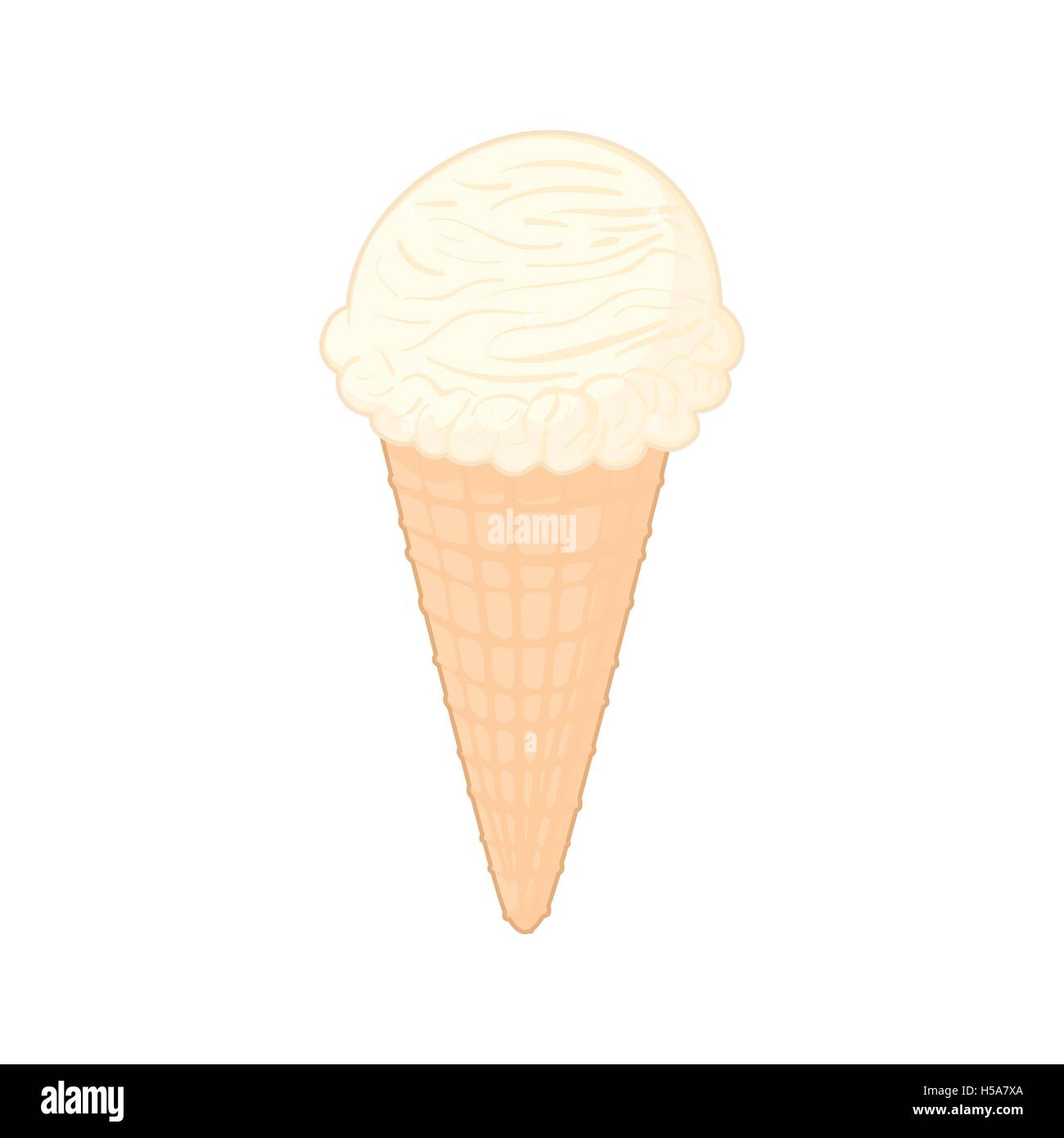 Vanilla ice cream cone icon, cartoon style Stock Vector Image & Art - Alamy