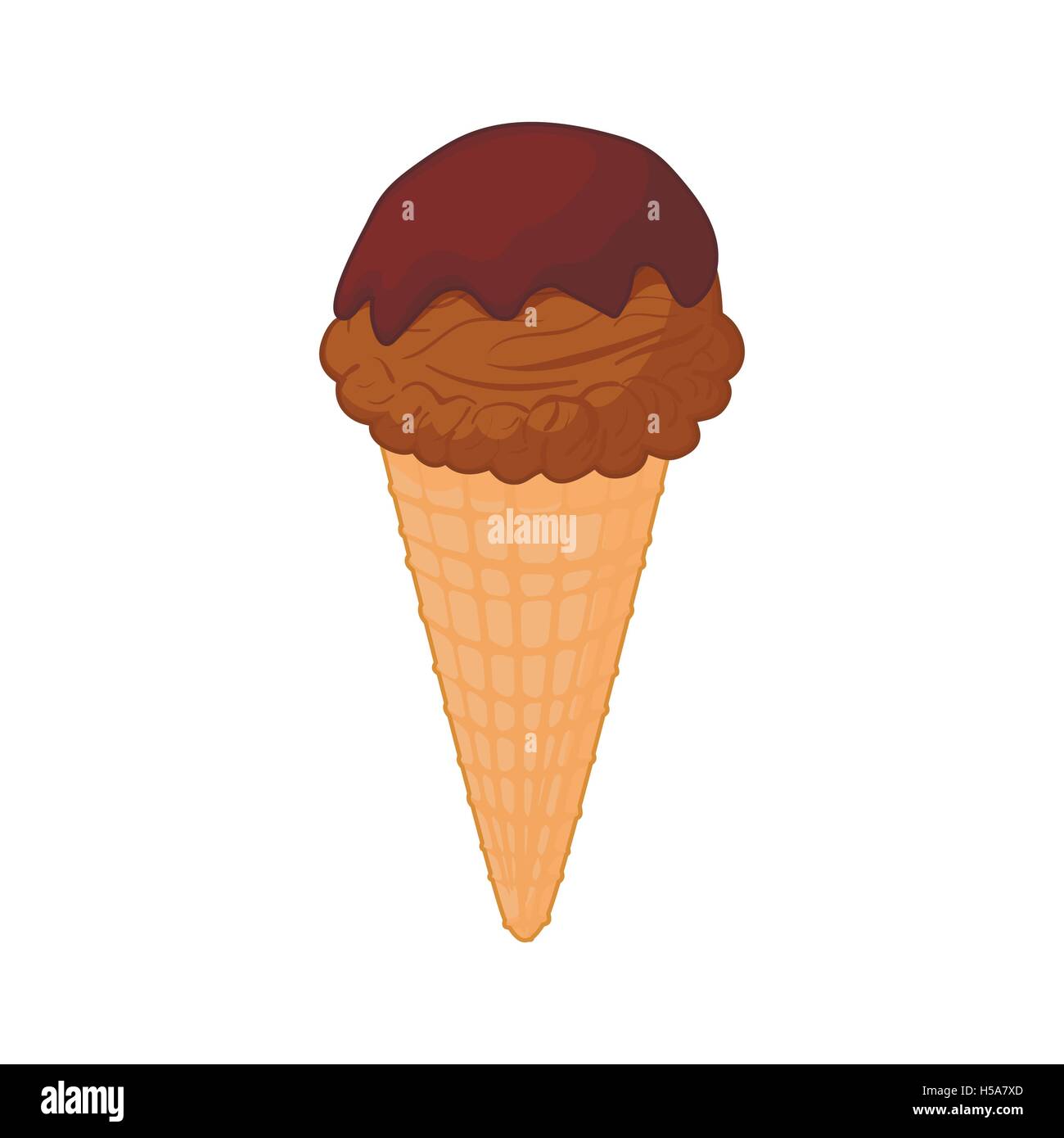 Chocolate ice cream in a waffle cone icon Stock Vector Image & Art - Alamy