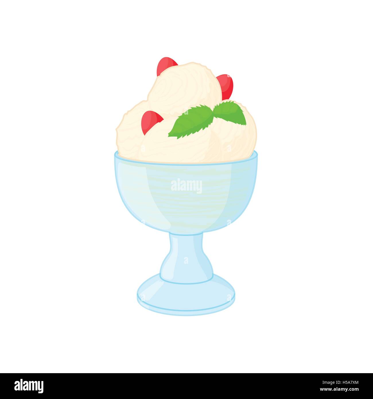 Vanilla ice cream with sauce in a bowl icon Stock Vector Image & Art ...