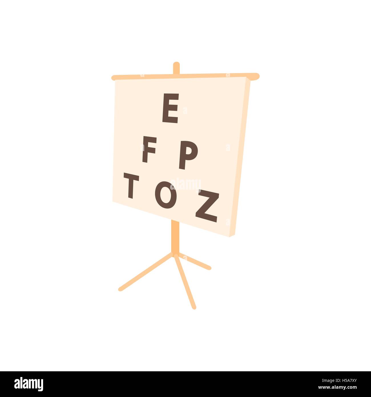 White placard with letters eyesight testing icon Stock Vector