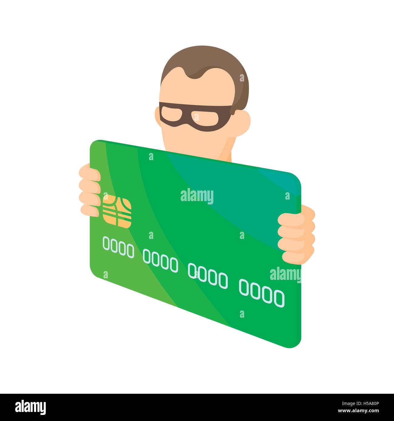 Credit card thief icon, cartoon style Stock Vector